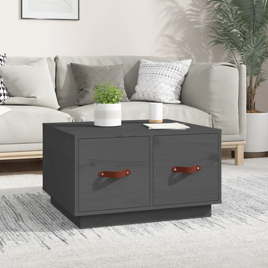 Table basse Gris 60x53x35 cm Bois massif de pin - XIOS