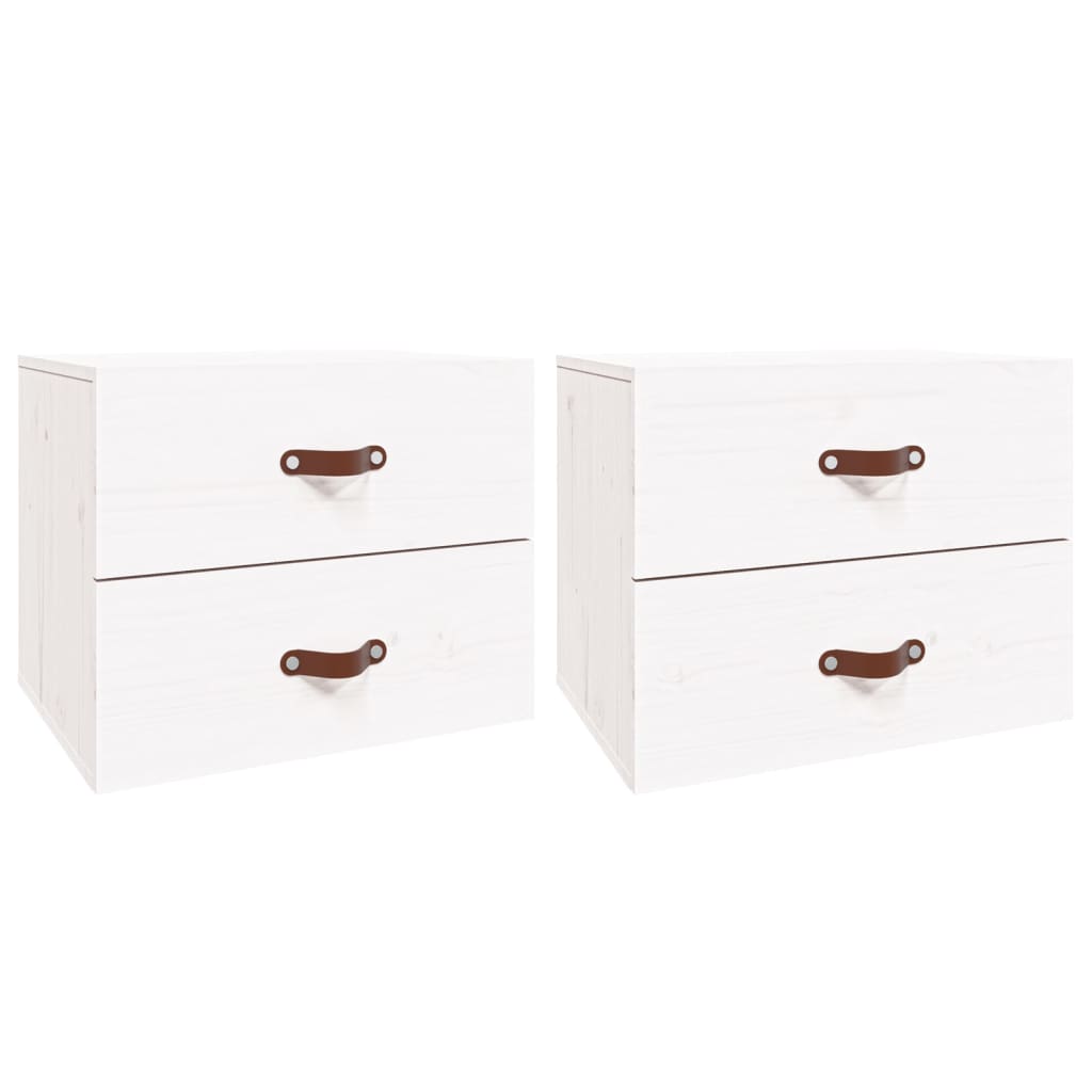 Tables de chevet murales 2 pcs Blanc 50x36x40 cm