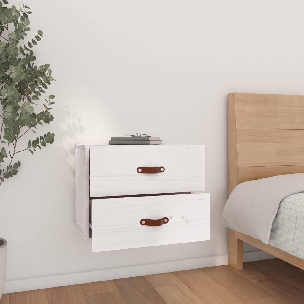 Tables de chevet murales 2 pcs Blanc 50x36x40 cm