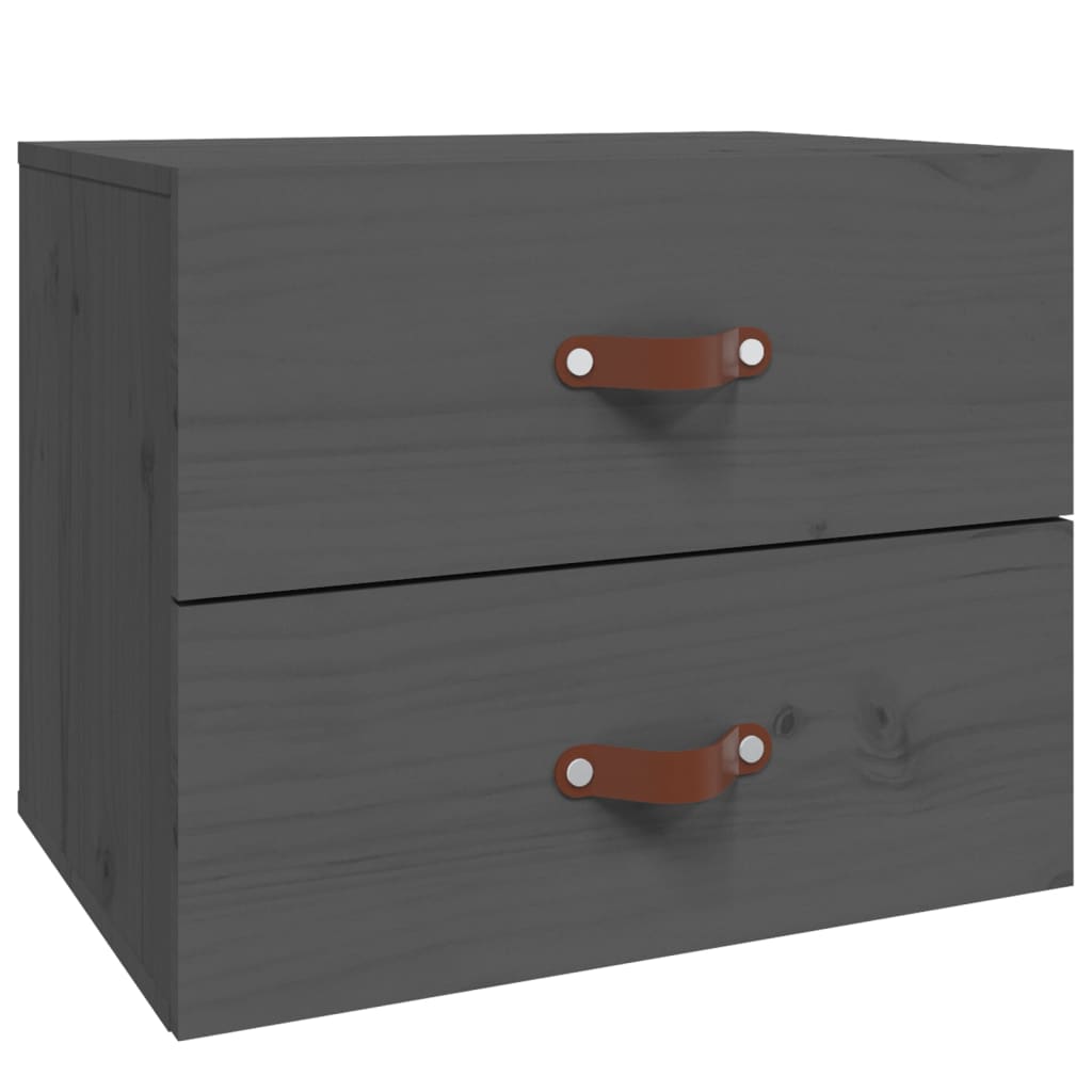 Table de chevet murale Gris 50x36x40 cm