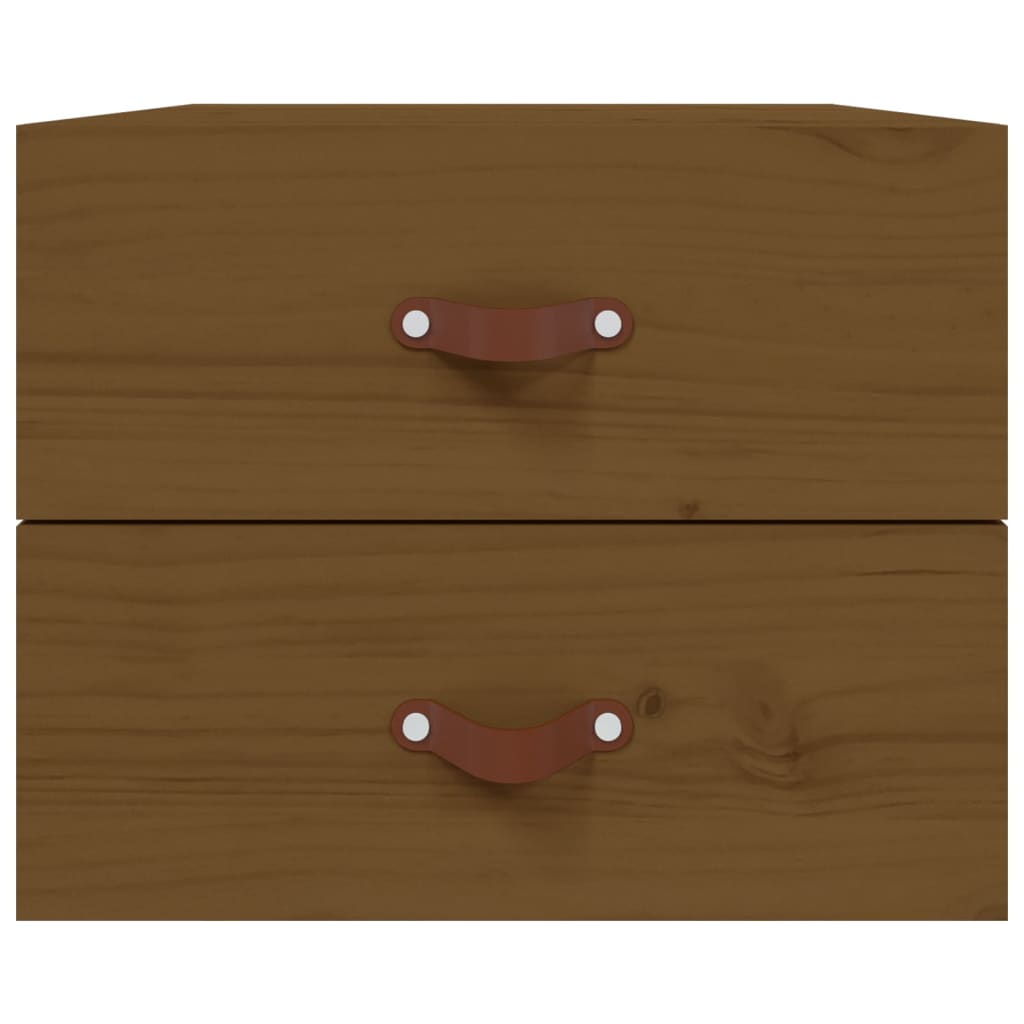 Table de chevet murale Marron miel 50x36x40 cm