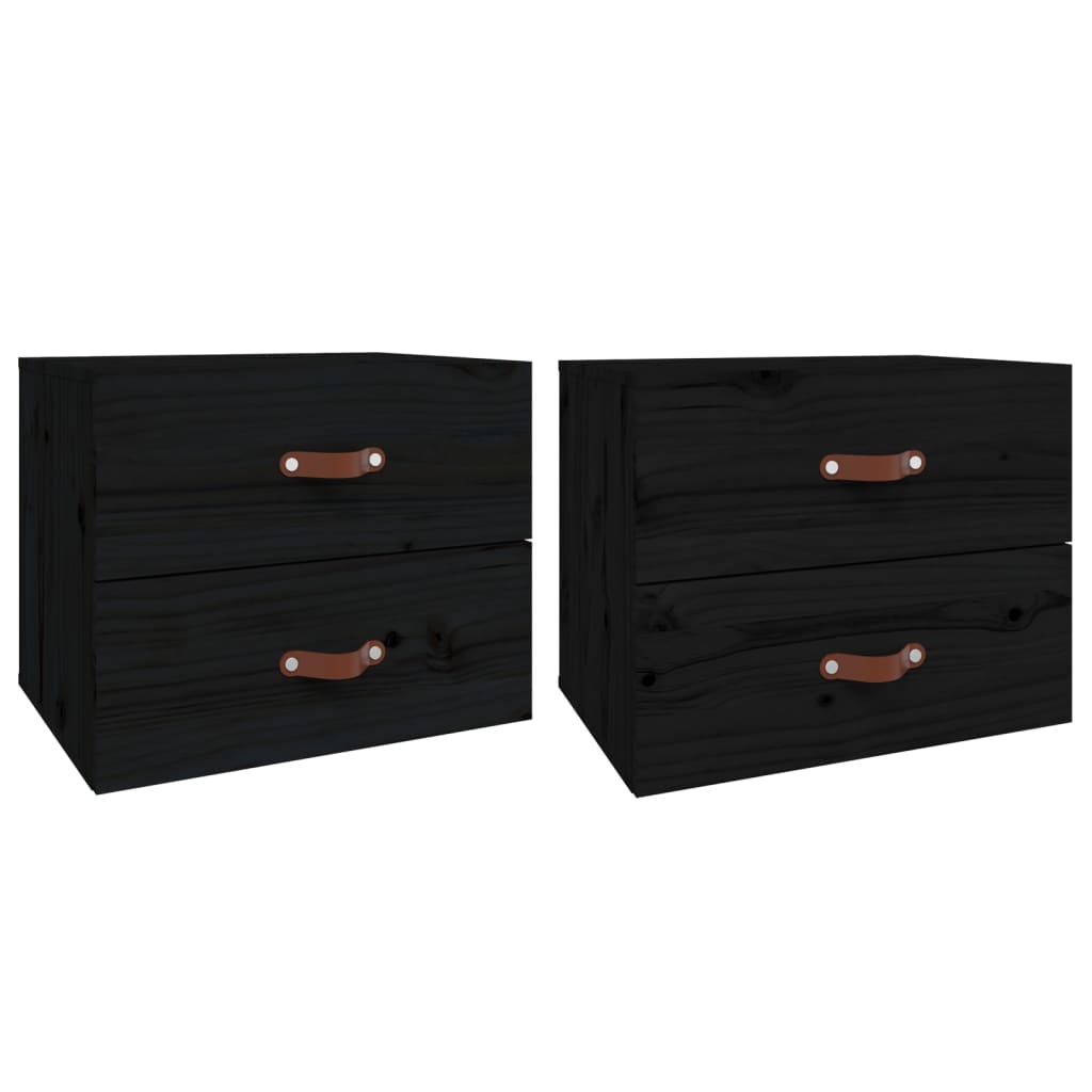 Tables de chevet murales 2 pcs Noir 50x36x40 cm