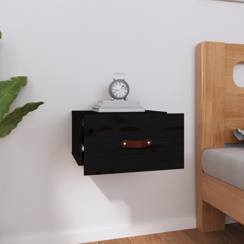 Table de chevet murale Noir 40x29,5x22 cm - XIOS