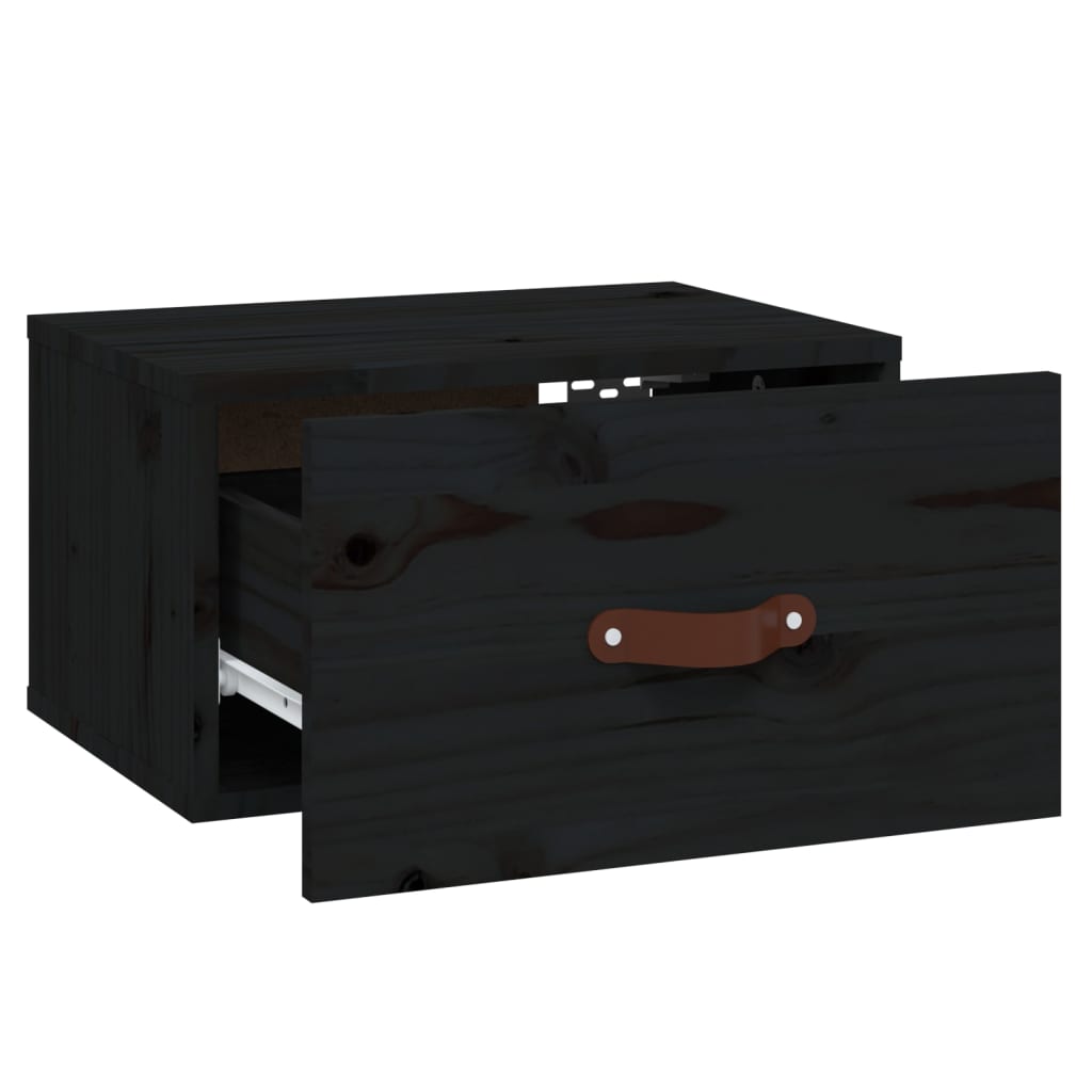 Tables de chevet murales 2 pcs Noir 40x29,5x22 cm