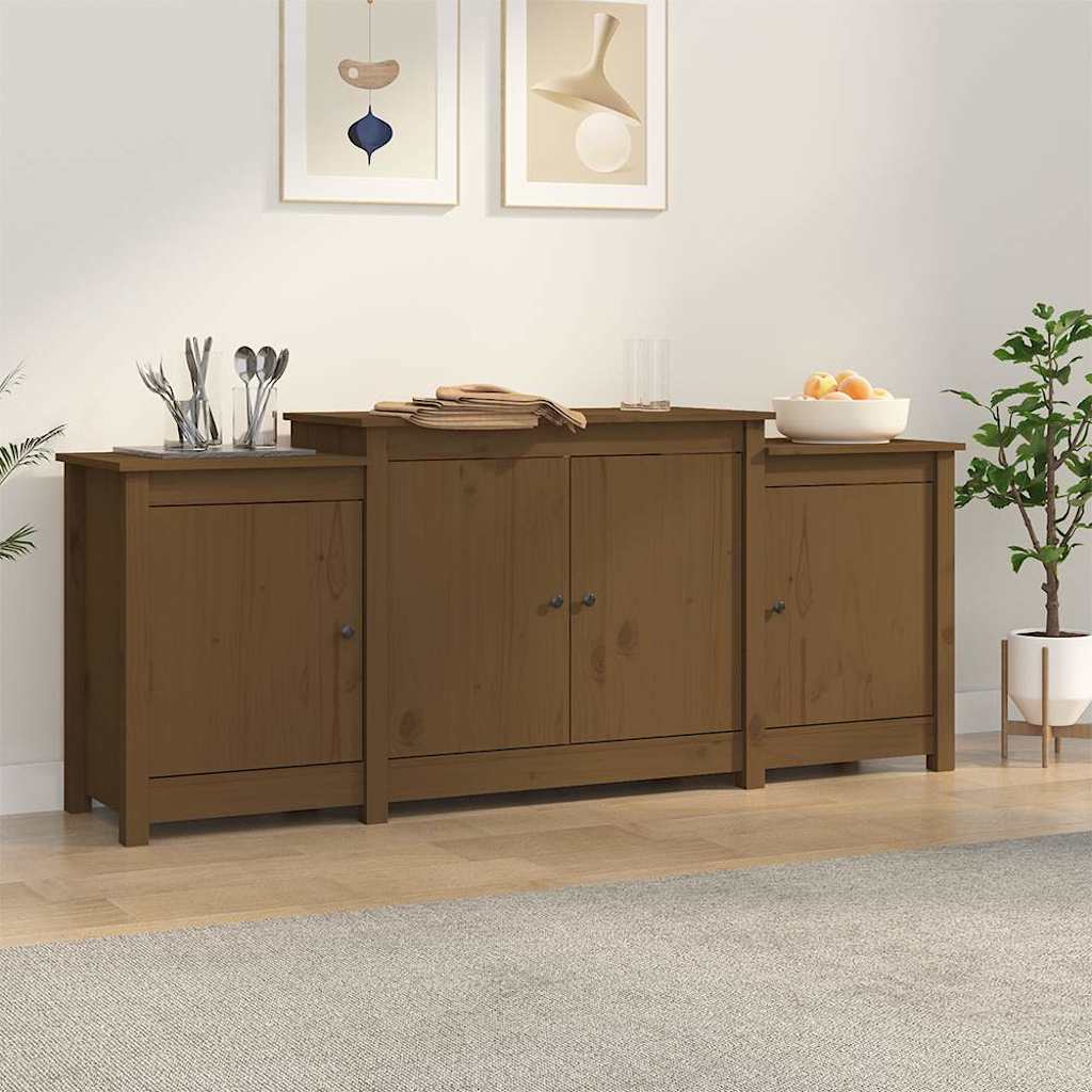 Buffet Marron miel 164x37x68 cm Bois massif de pin - XIOS