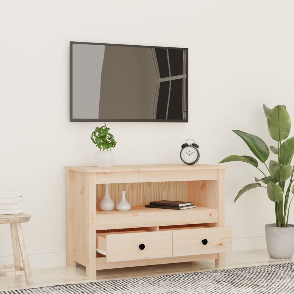 Meuble TV 79x35x52 cm Bois de pin massif - XIOS