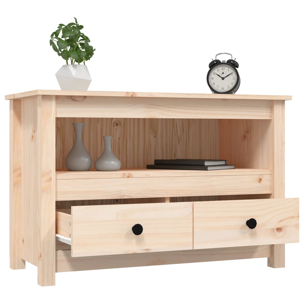 Meuble TV 79x35x52 cm Bois de pin massif - XIOS