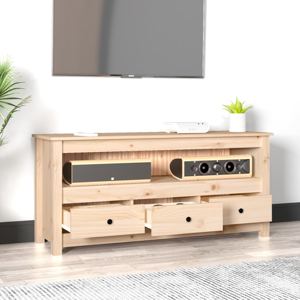 Meuble TV 114x35x52 cm Bois de pin massif - XIOS