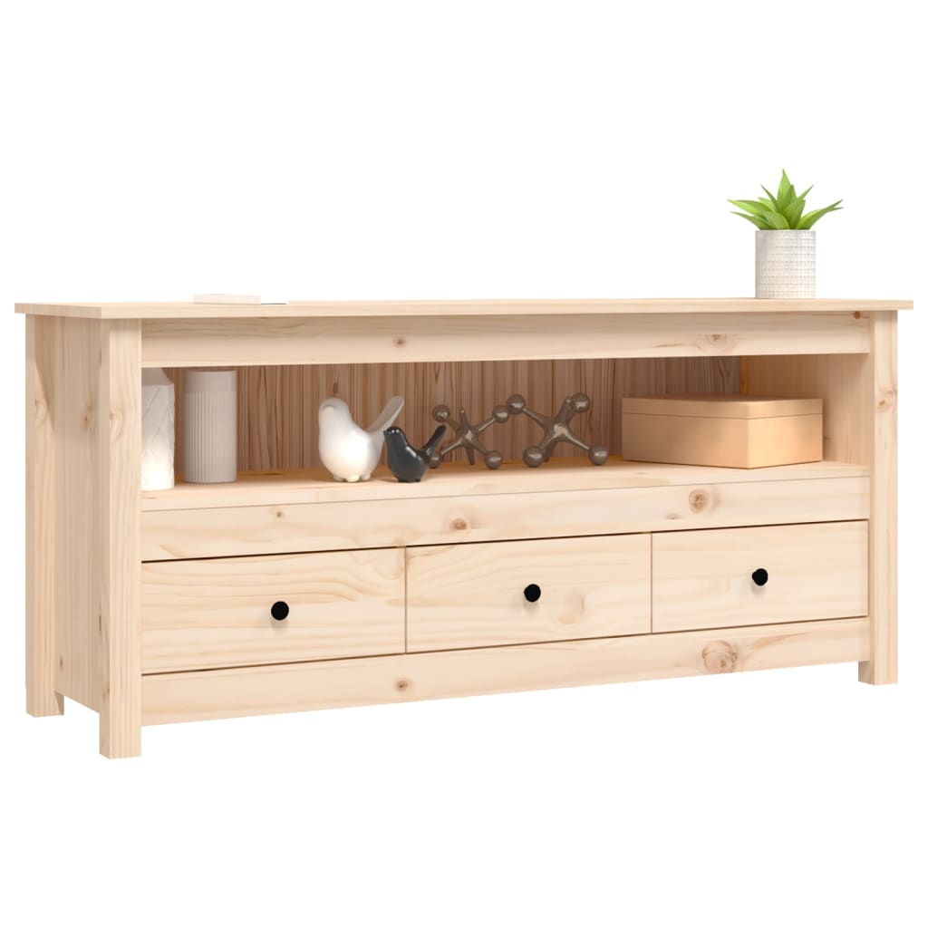 Meuble TV 114x35x52 cm Bois de pin massif - XIOS
