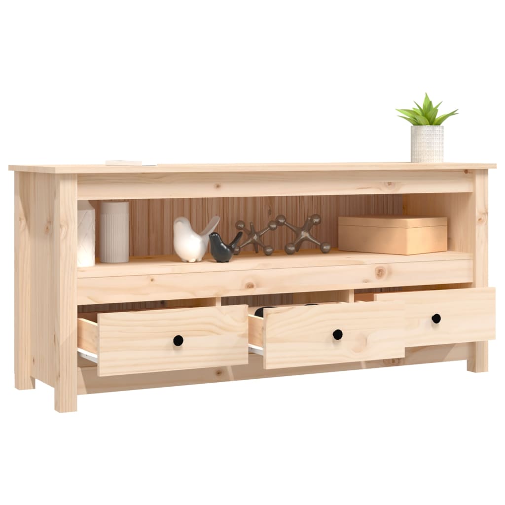 Meuble TV 114x35x52 cm Bois de pin massif - XIOS