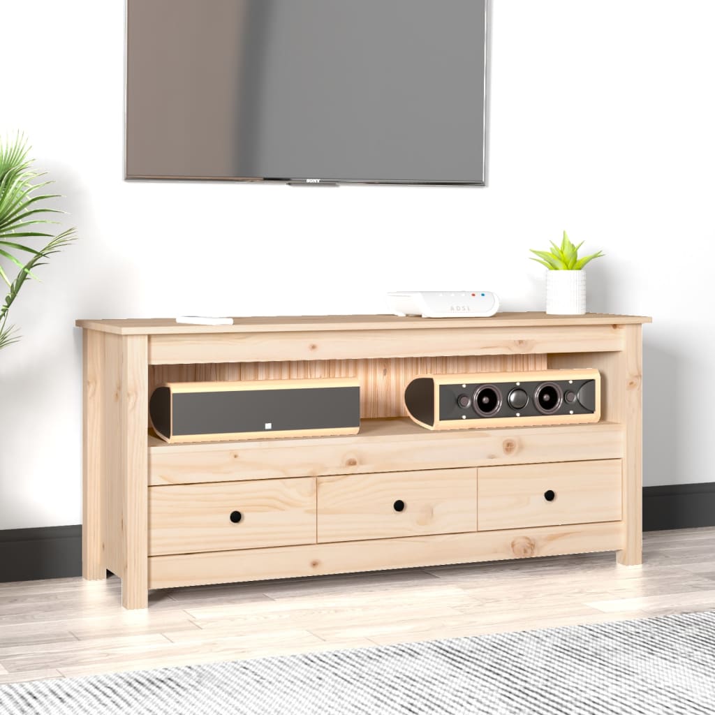 Meuble TV 114x35x52 cm Bois de pin massif - XIOS