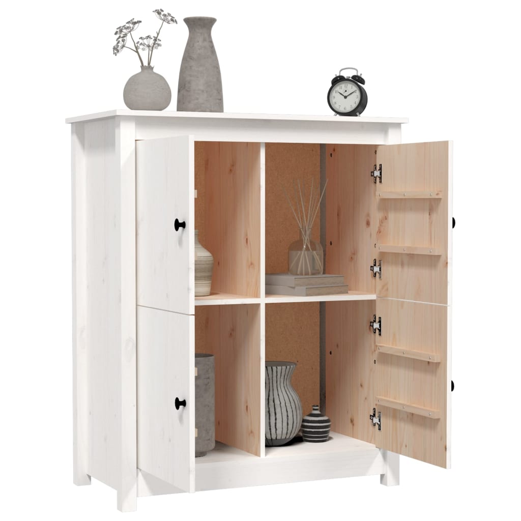 Buffet Blanc 83x41,5x100 cm Bois massif de pin - XIOS