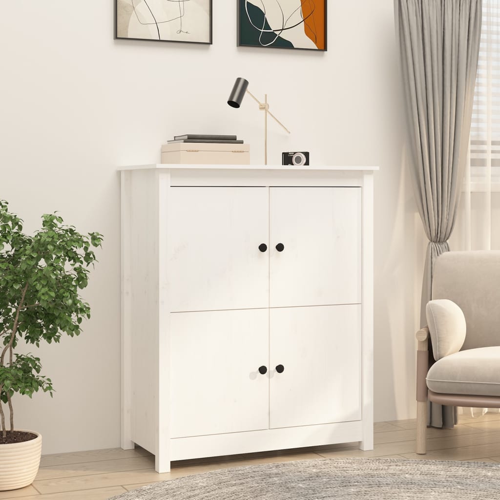 Buffet Blanc 83x41,5x100 cm Bois massif de pin - XIOS