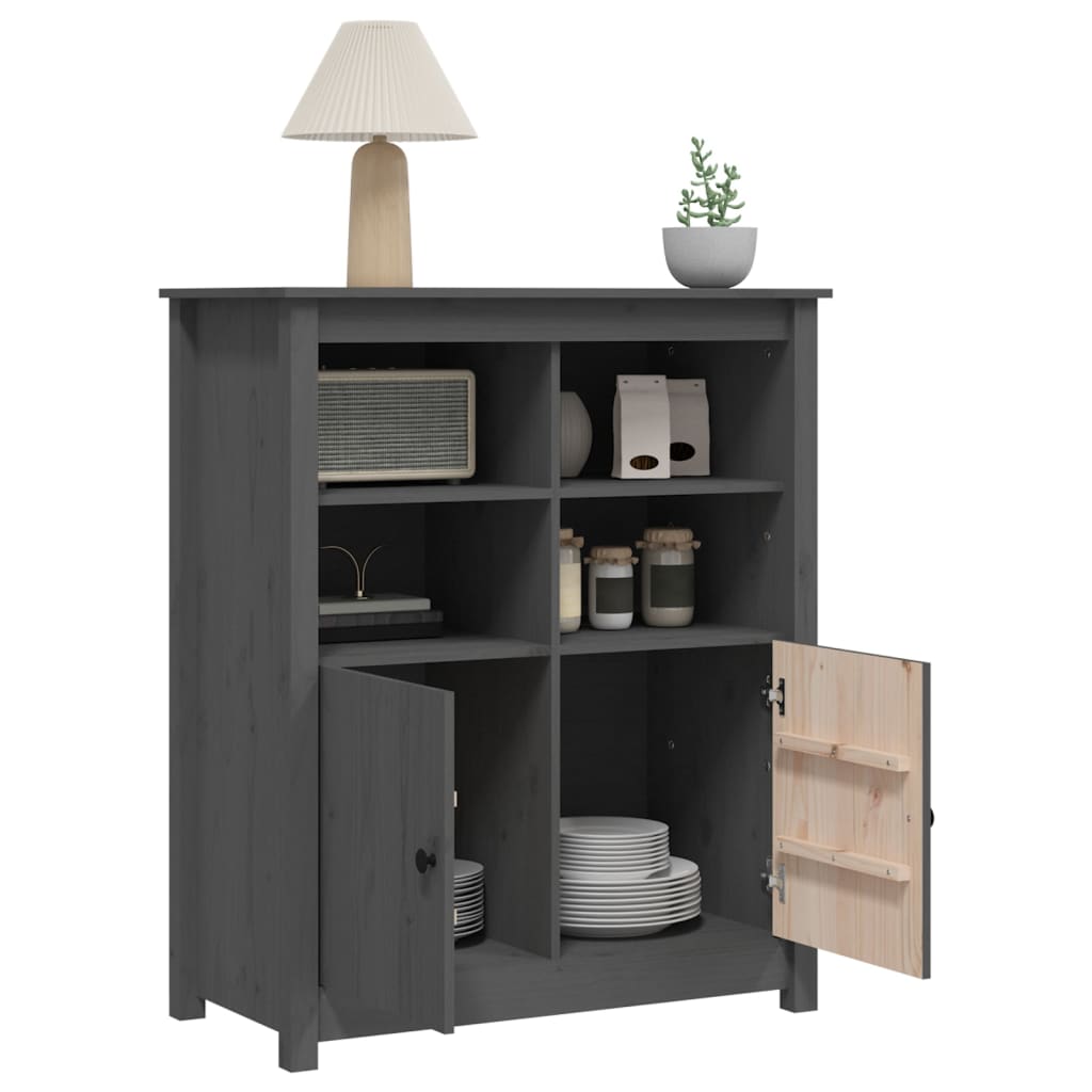 Buffet Gris 83x41,5x100 cm Bois massif de pin - XIOS