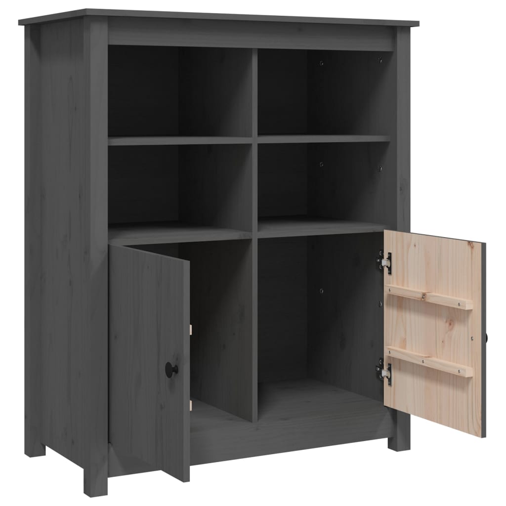 Buffet Gris 83x41,5x100 cm Bois massif de pin - XIOS