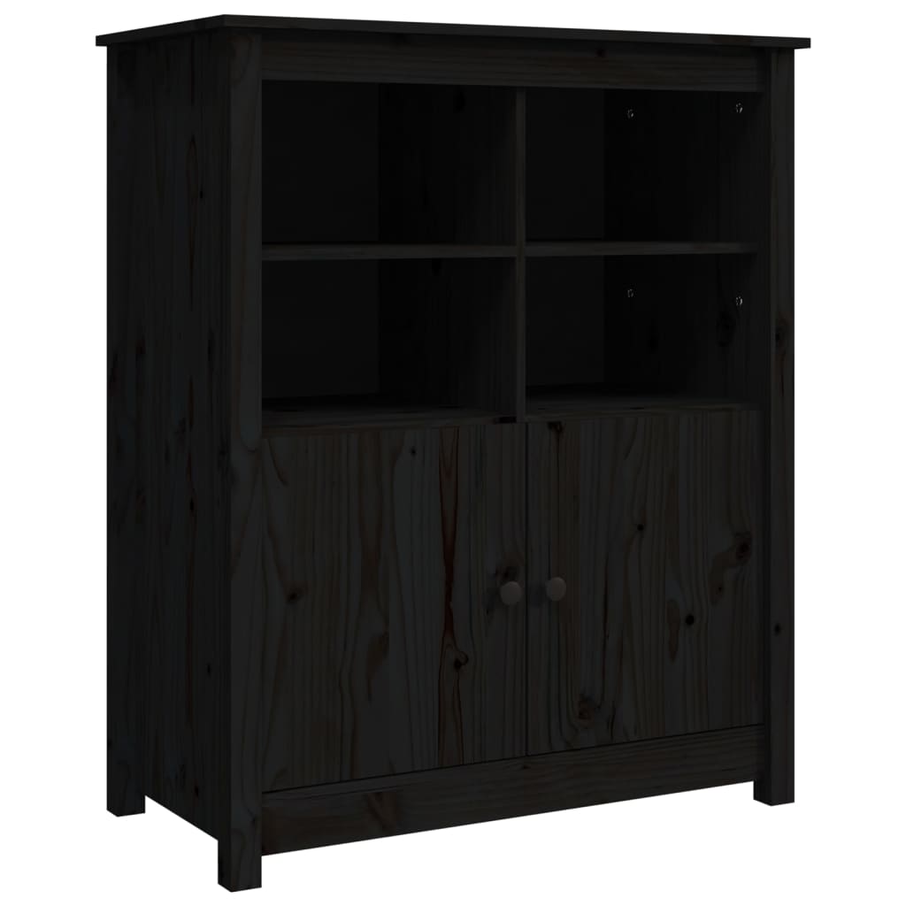 Buffet Noir 83x41,5x100 cm Bois massif de pin - XIOS
