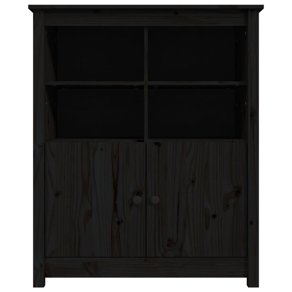 Buffet Noir 83x41,5x100 cm Bois massif de pin - XIOS