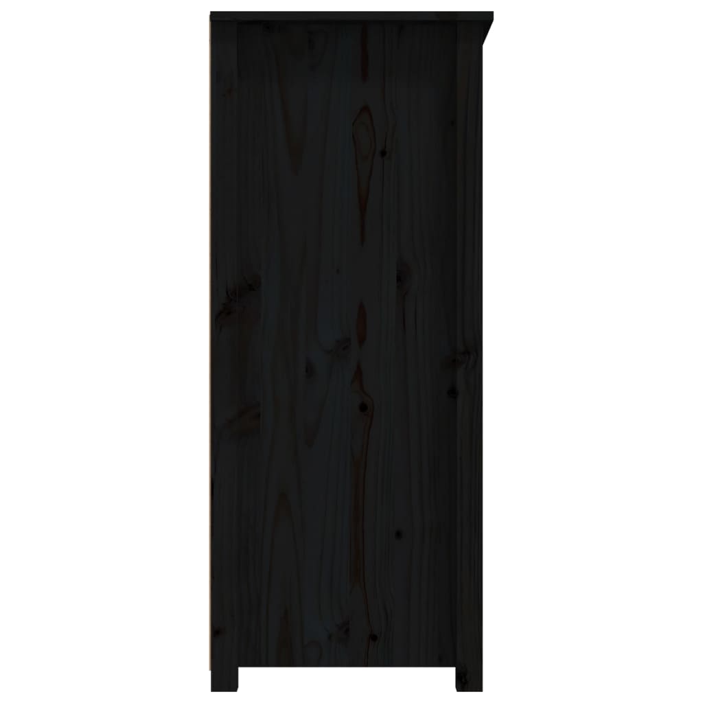 Buffet Noir 83x41,5x100 cm Bois massif de pin - XIOS