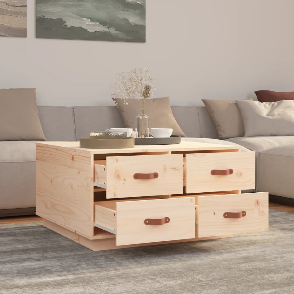 Table basse 80x80x45 cm Bois massif de pin - XIOS
