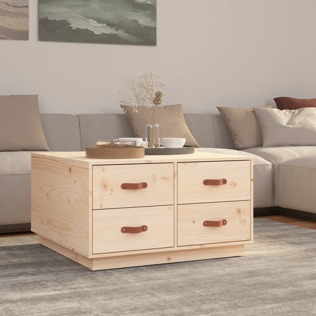 Table basse 80x80x45 cm Bois massif de pin - XIOS