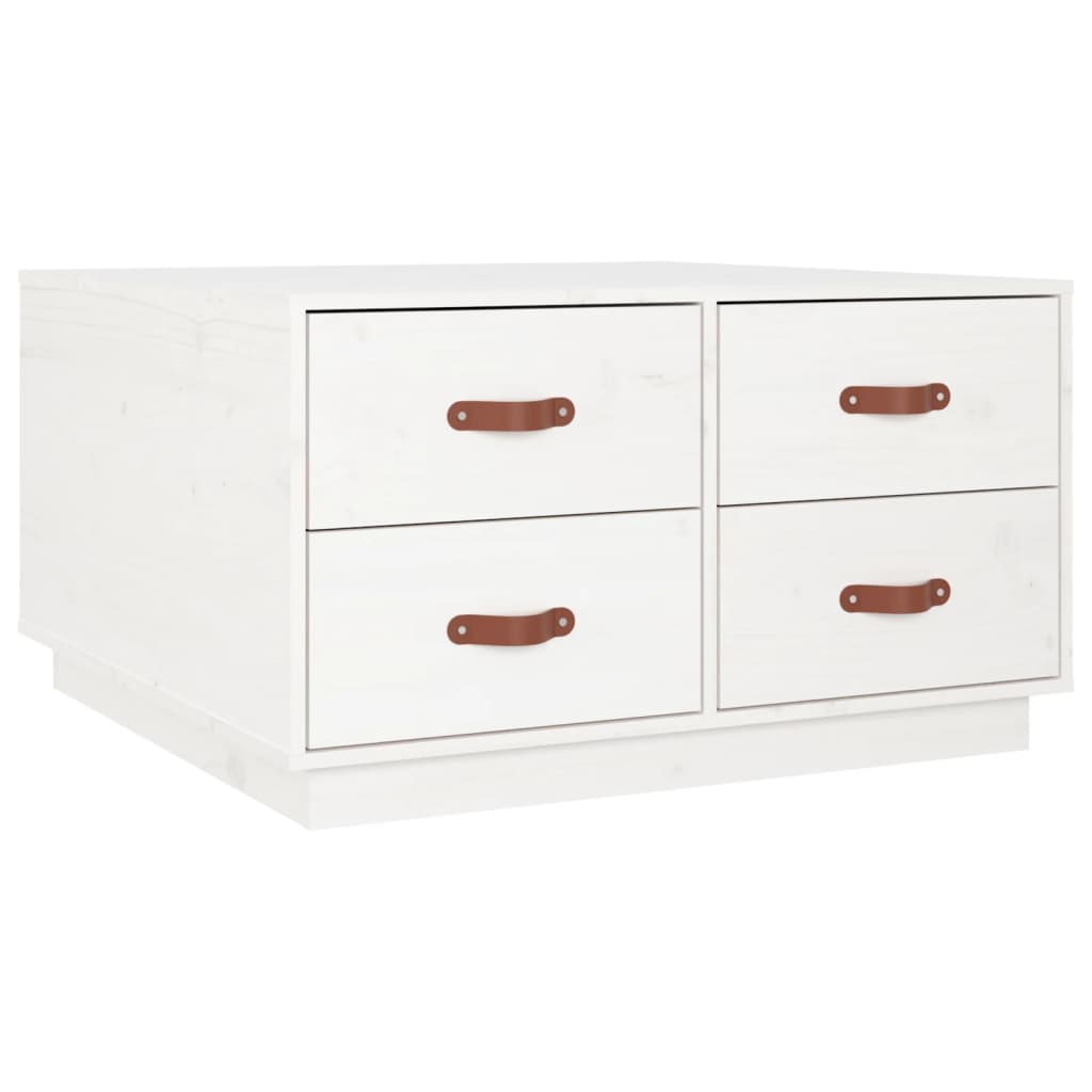 Table basse Blanc 80x80x45 cm Bois massif de pin - XIOS