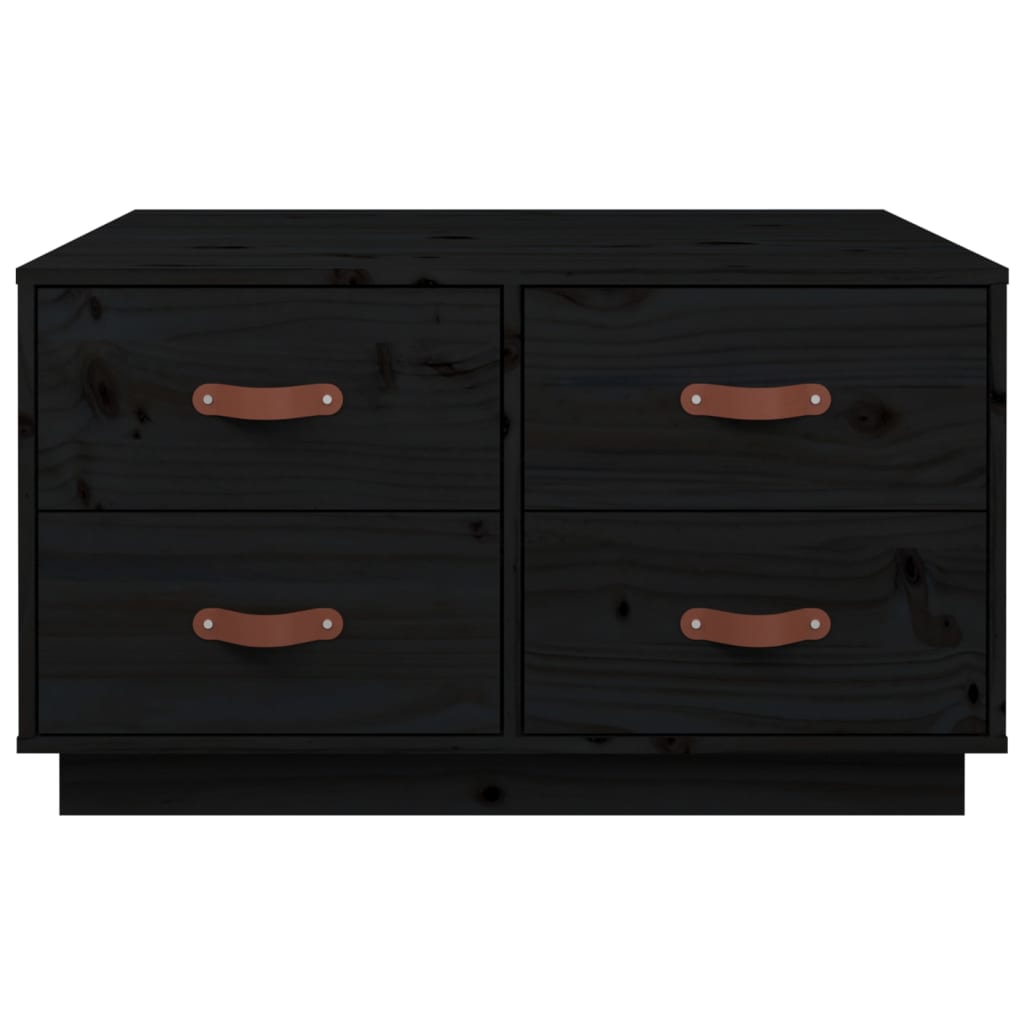 Table basse Noir 80x80x45 cm Bois massif de pin - XIOS