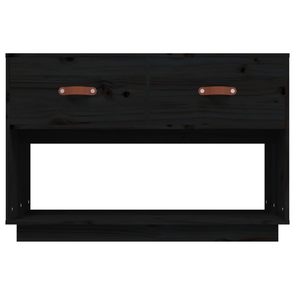 Meuble TV Noir 90x40x60 cm Bois de pin massif - XIOS