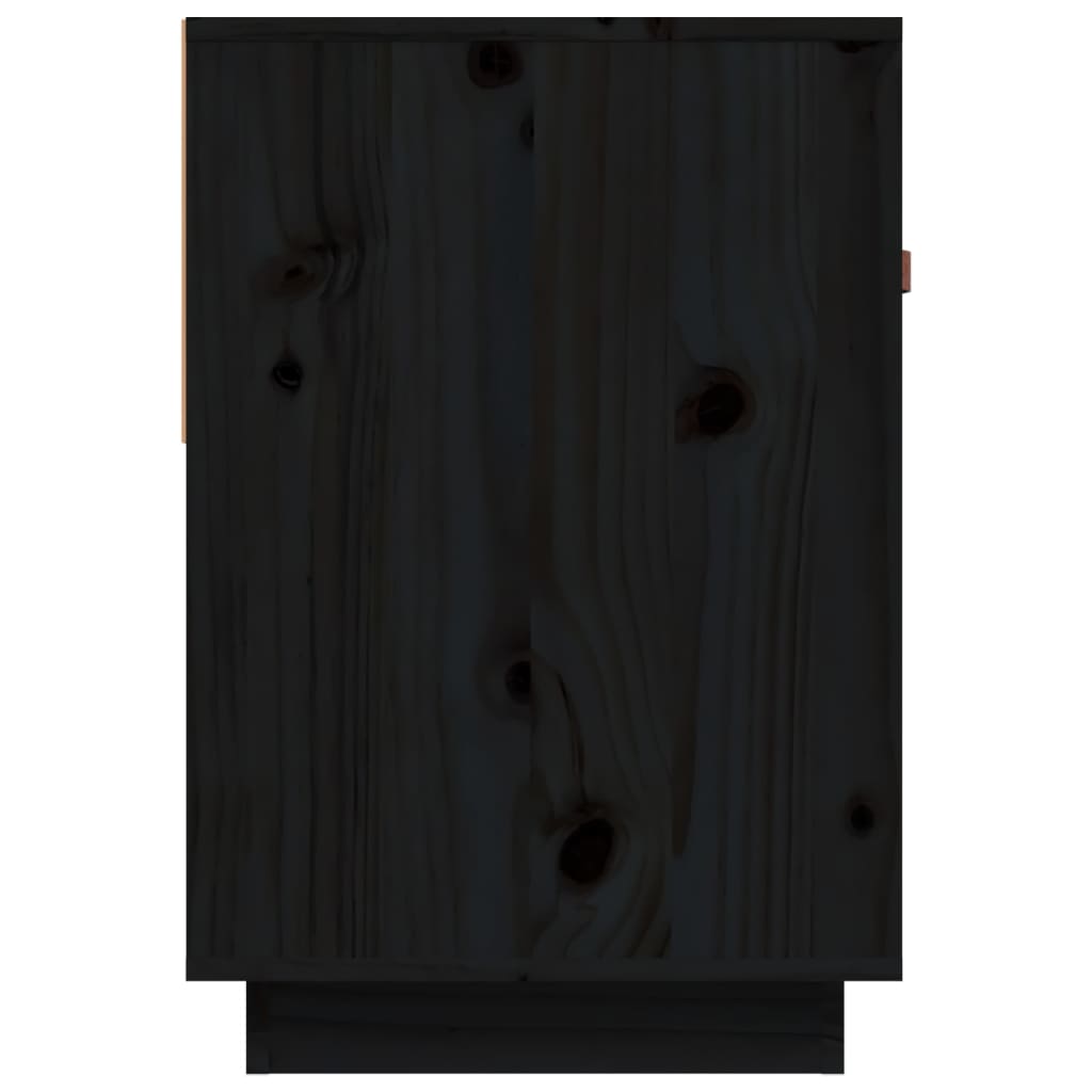 Meuble TV Noir 90x40x60 cm Bois de pin massif - XIOS