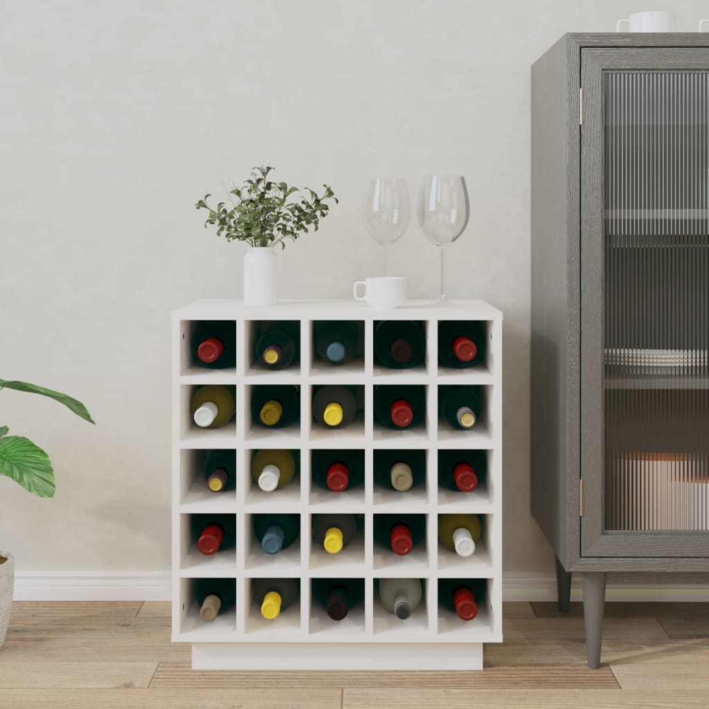 Armoire à vin Blanc 55,5x34x61 cm Bois de pin massif - XIOS