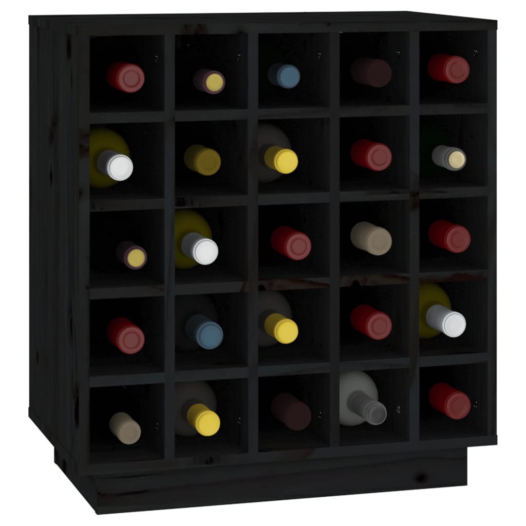 Armoire à vin Noir 55,5x34x61 cm Bois de pin massif - XIOS