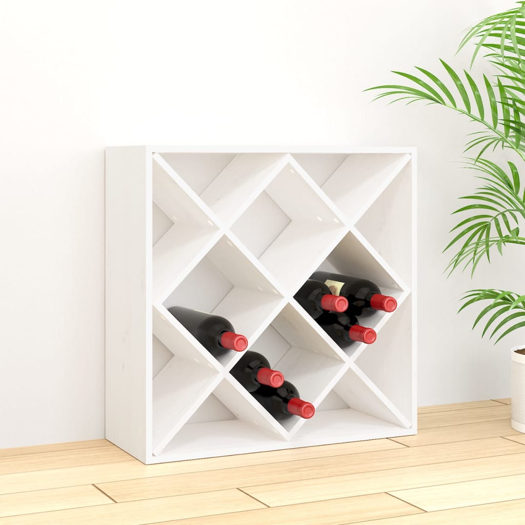Armoire à vin Blanc 62x25x62 cm Bois de pin massif - XIOS
