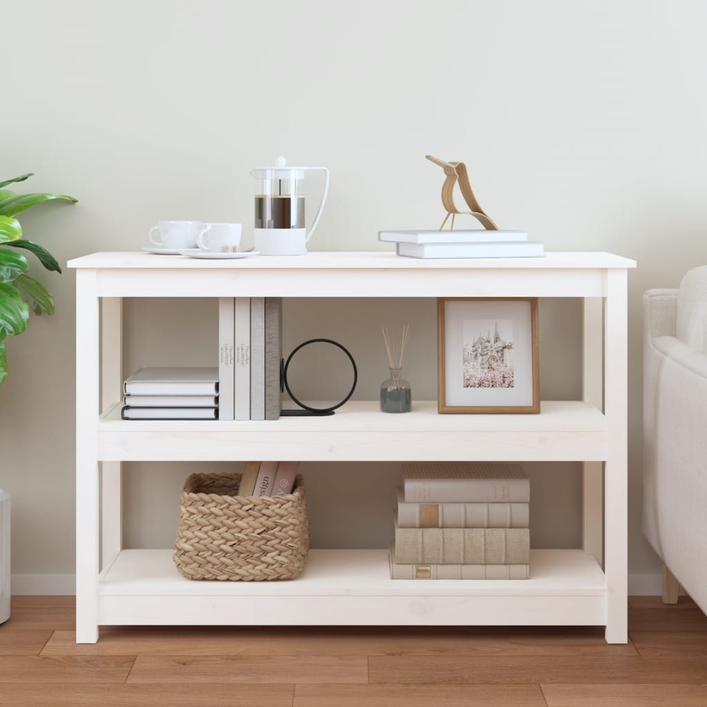 Table console Blanc 110x40x74 cm Bois massif de pin - XIOS