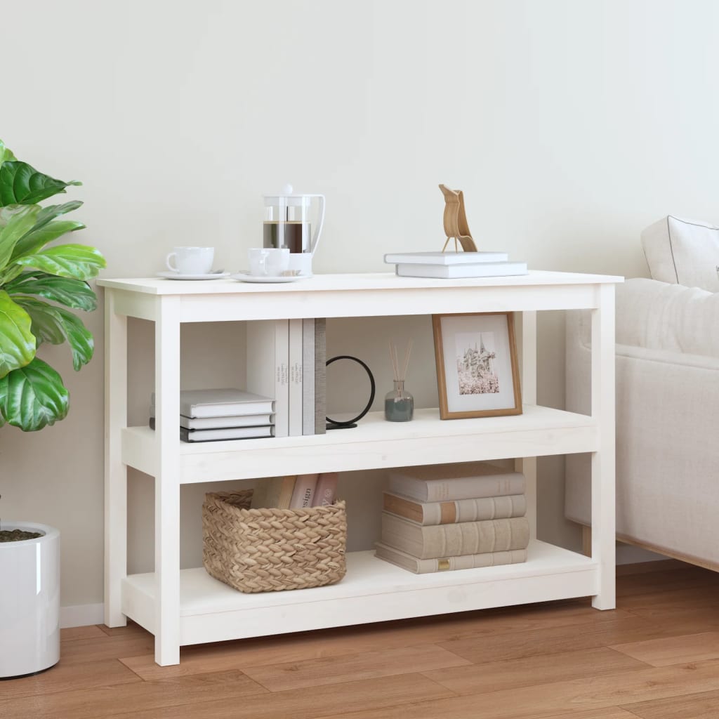 Table console Blanc 110x40x74 cm Bois massif de pin - XIOS