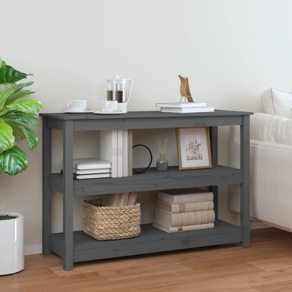 Table console Gris 110x40x74 cm Bois massif de pin - XIOS