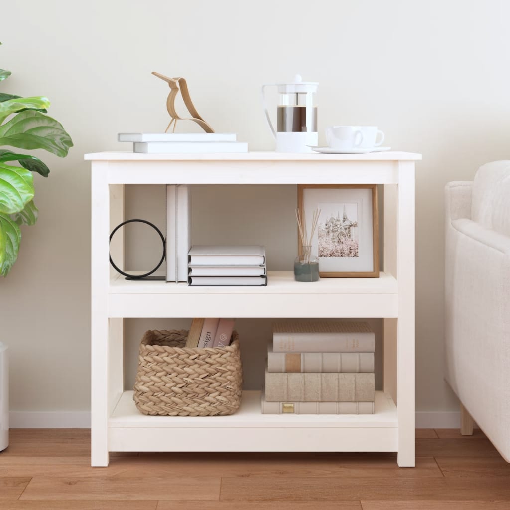 Table console Blanc 80x40x74 cm Bois massif de pin - XIOS