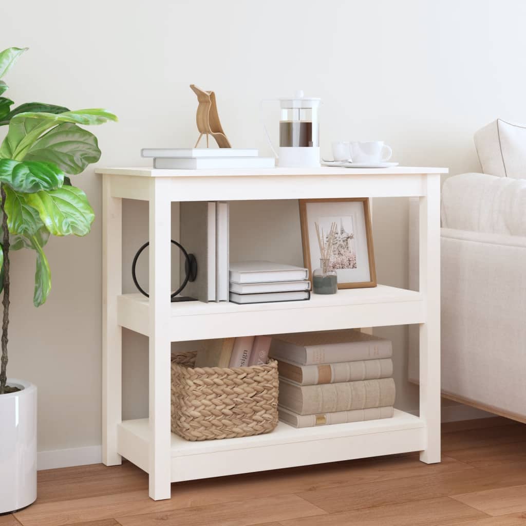 Table console Blanc 80x40x74 cm Bois massif de pin - XIOS