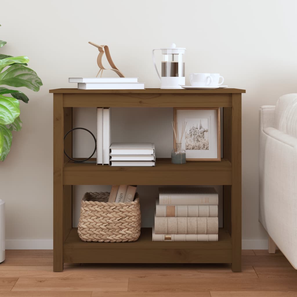 Table console Marron miel 80x40x74 cm Bois massif de pin - XIOS