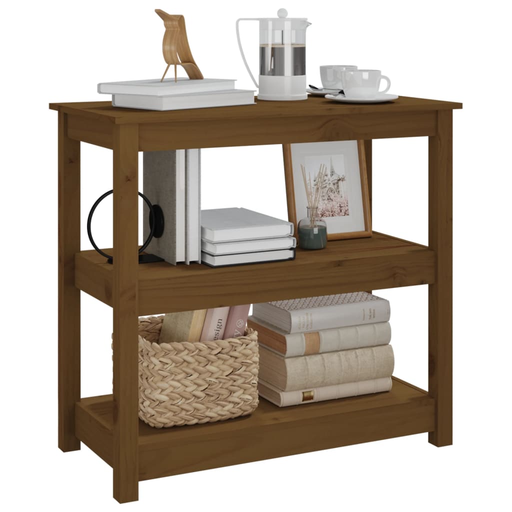 Table console Marron miel 80x40x74 cm Bois massif de pin - XIOS