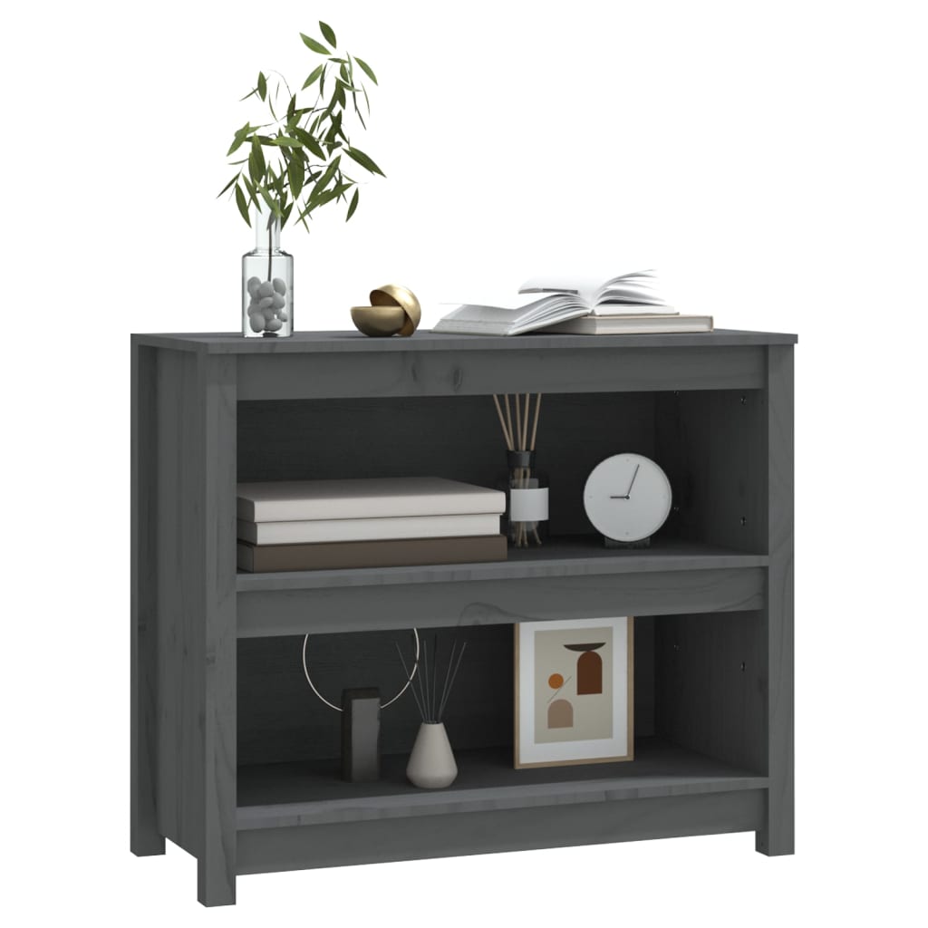 Bibliothèque Gris 80x35x68 cm Bois de pin massif - XIOS
