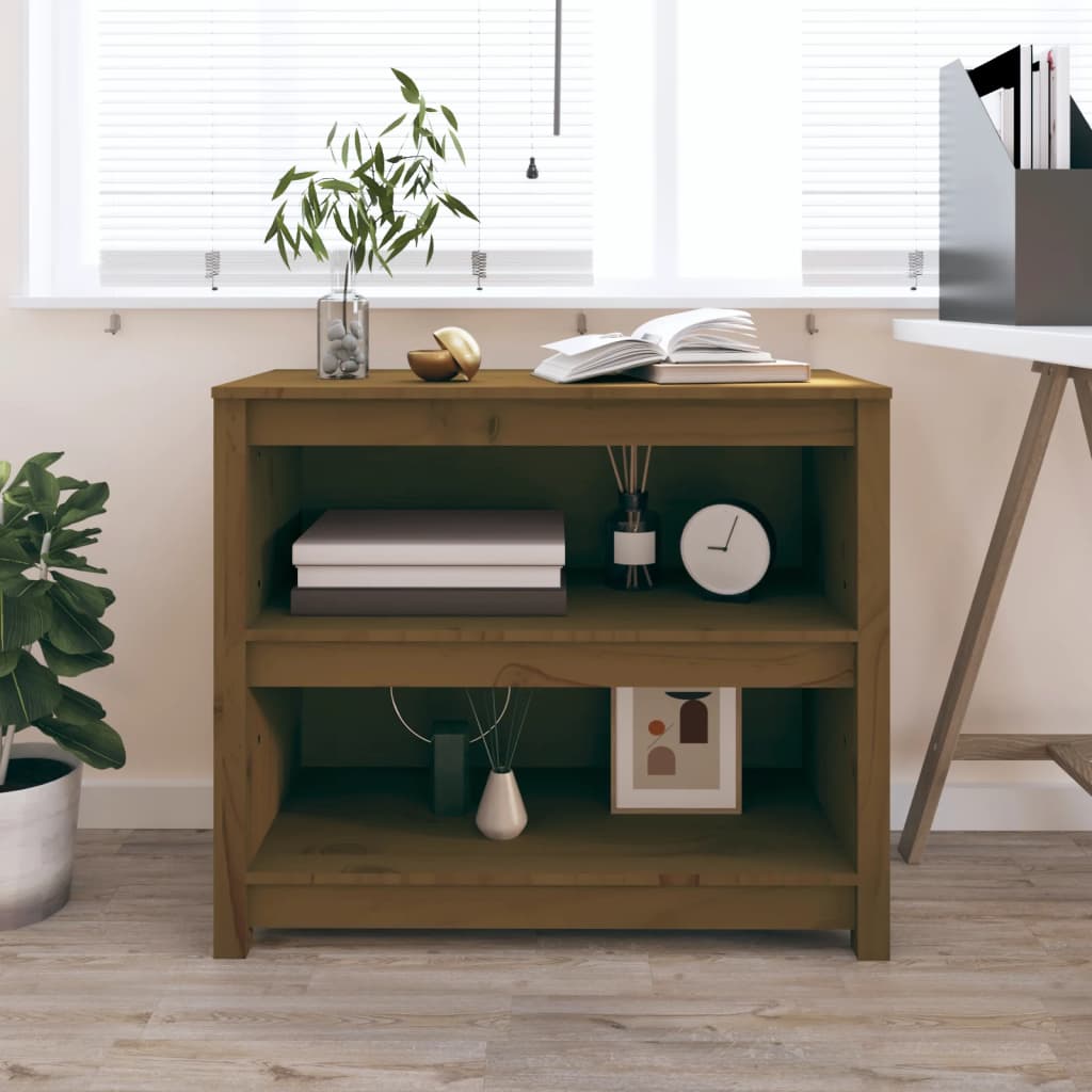 Bibliothèque Marron miel 80x35x68 cm Bois de pin massif - XIOS