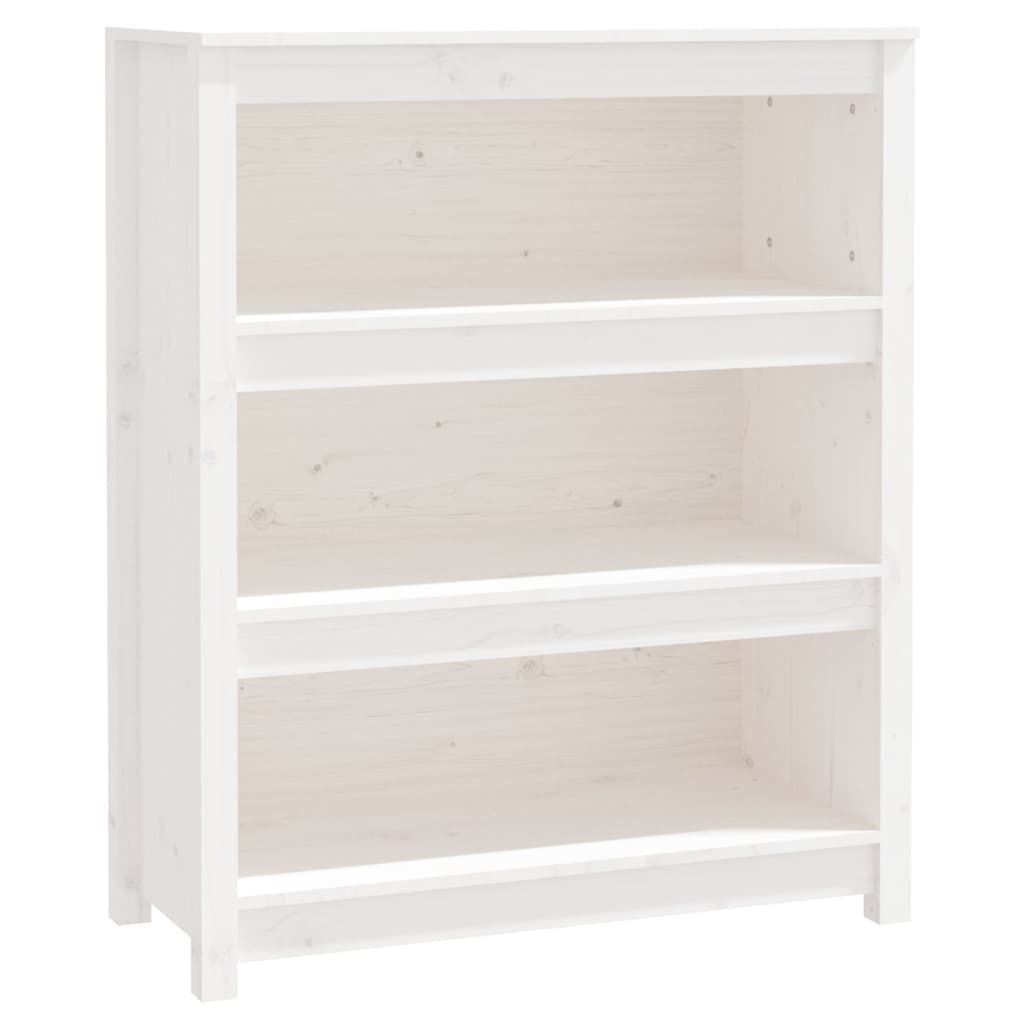 Bibliothèque Blanc 80x35x97 cm Bois de pin massif - XIOS