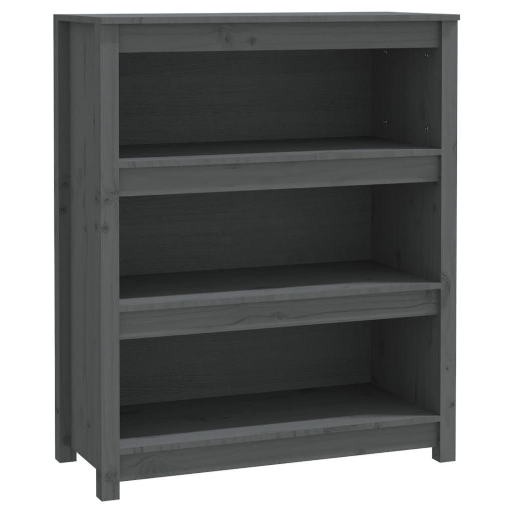 Bibliothèque Gris 80x35x97 cm Bois de pin massif - XIOS