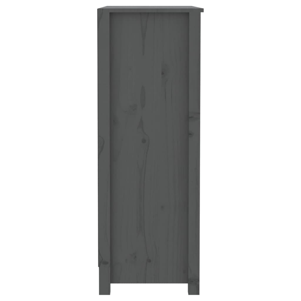 Bibliothèque Gris 80x35x97 cm Bois de pin massif - XIOS