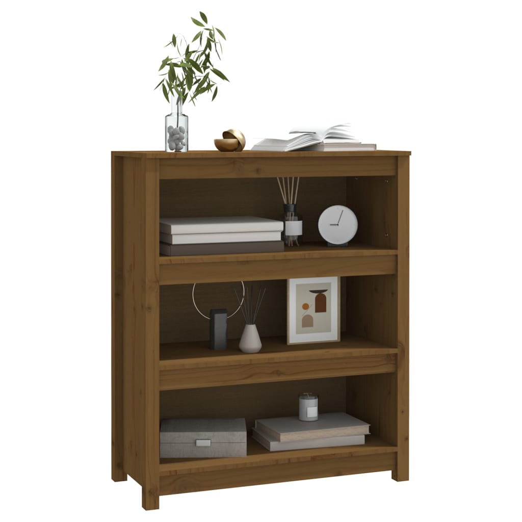 Bibliothèque Marron miel 80x35x97 cm Bois de pin massif - XIOS