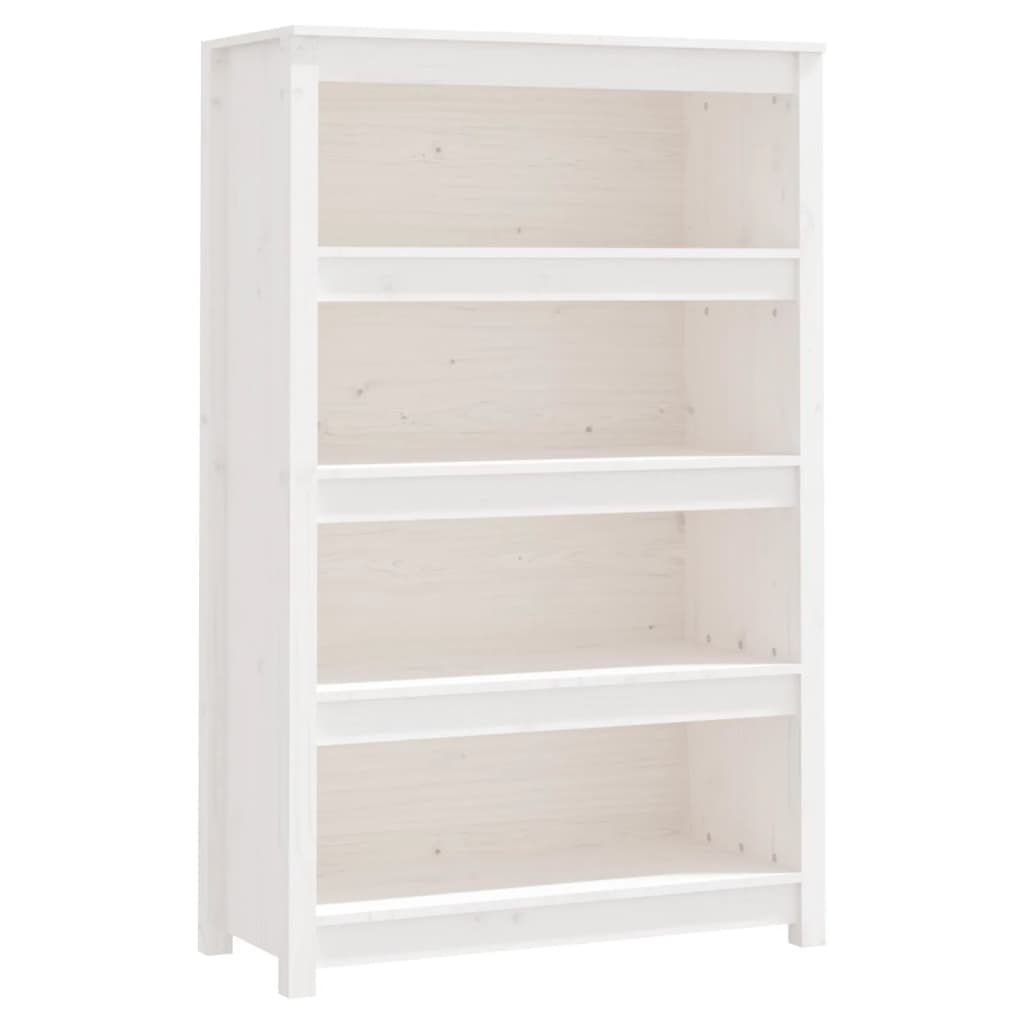 Bibliothèque Blanc 80x35x126 cm Bois de pin massif - XIOS