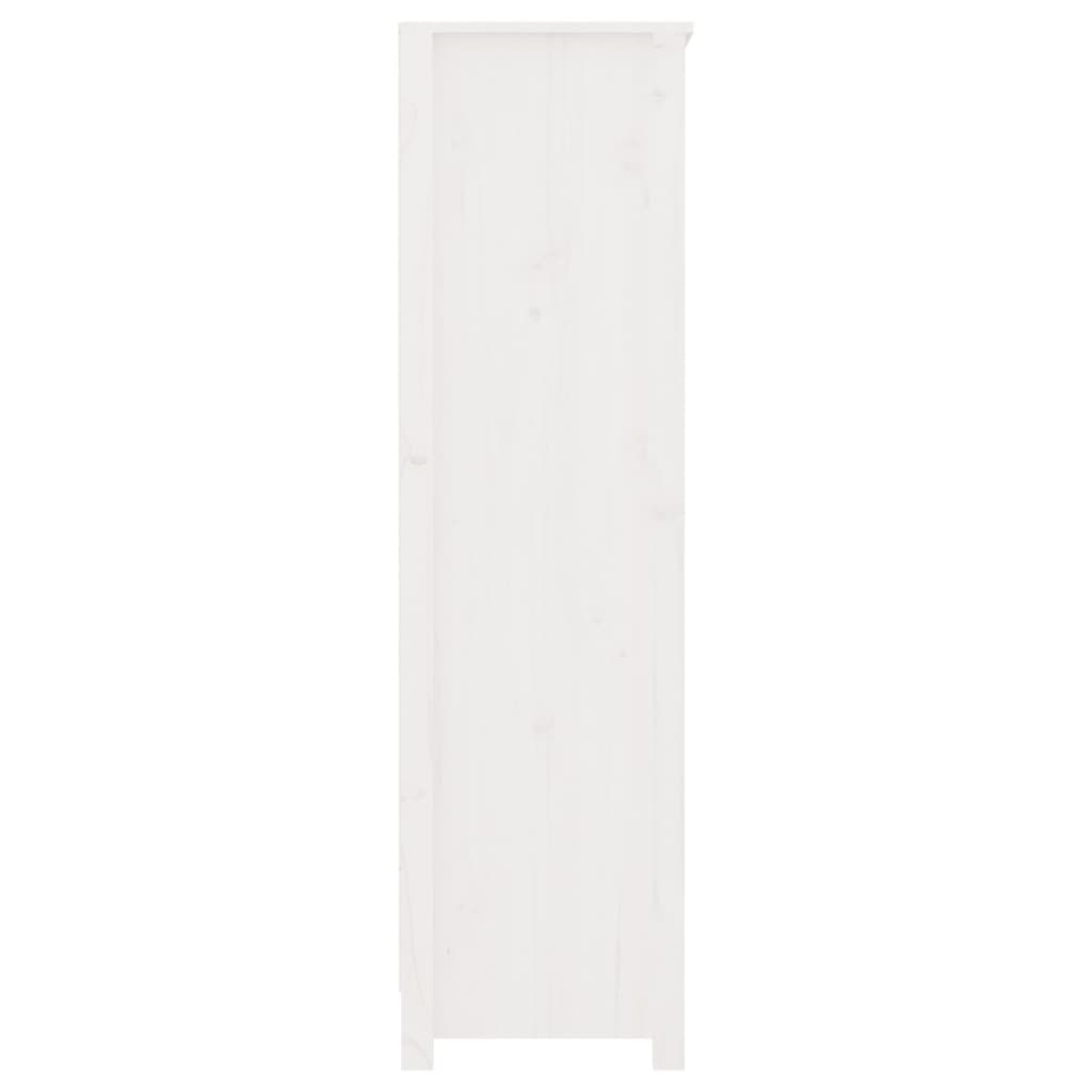 Bibliothèque Blanc 80x35x126 cm Bois de pin massif - XIOS
