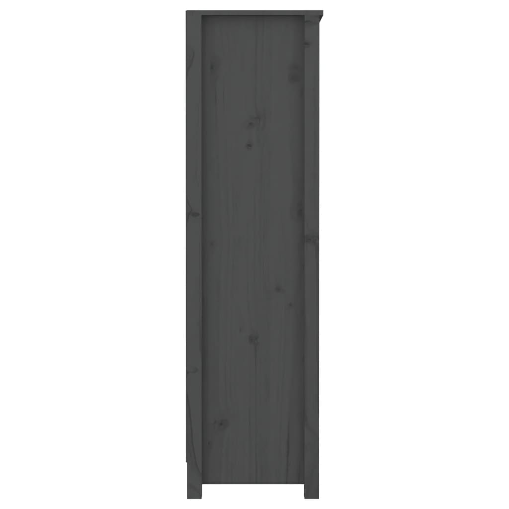 Bibliothèque Gris 80x35x126 cm Bois de pin massif - XIOS