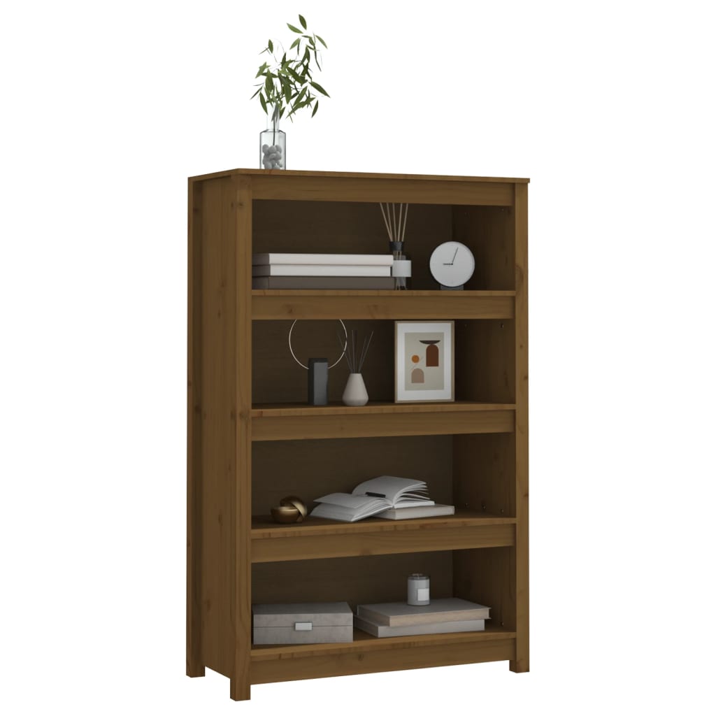 Bibliothèque Marron miel 80x35x126 cm Bois de pin massif - XIOS