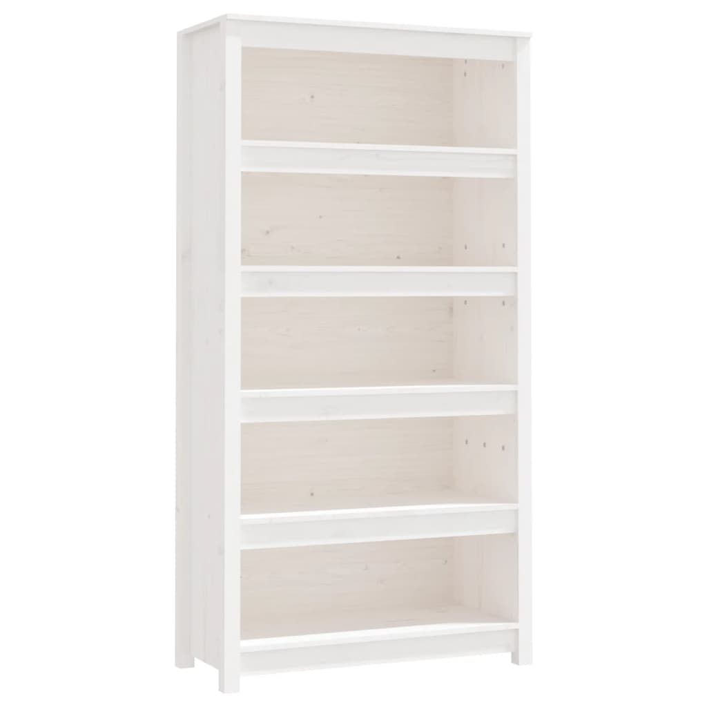 Bibliothèque Blanc 80x35x154 cm Bois de pin massif - XIOS