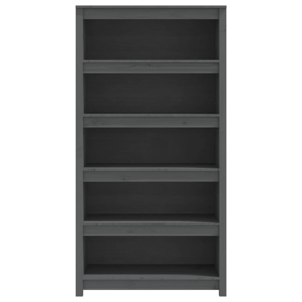 Bibliothèque Gris 80x35x154 cm Bois de pin massif - XIOS